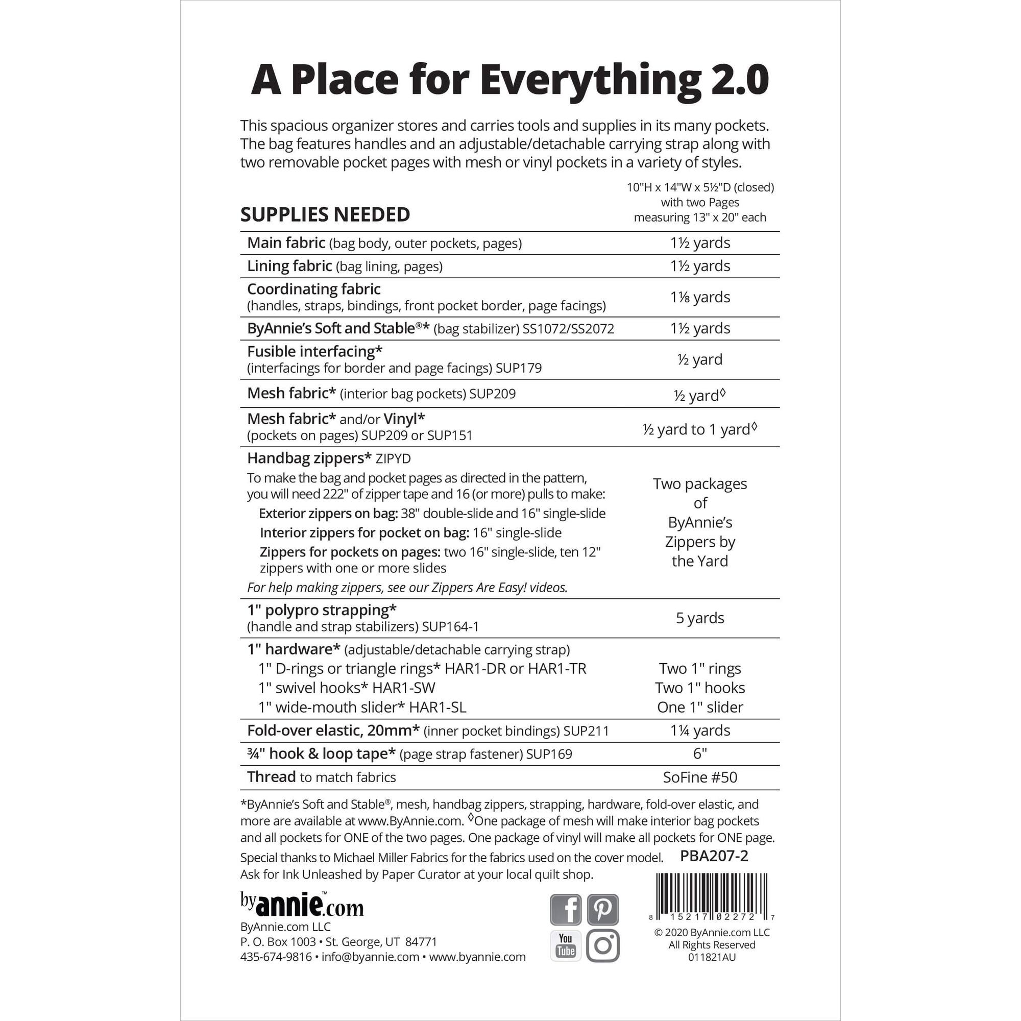 ByAnnie™ A Place For Everything 2.0 Pattern